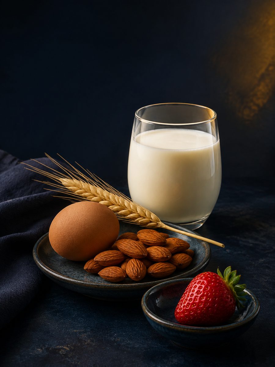 Food reaction panel illustration