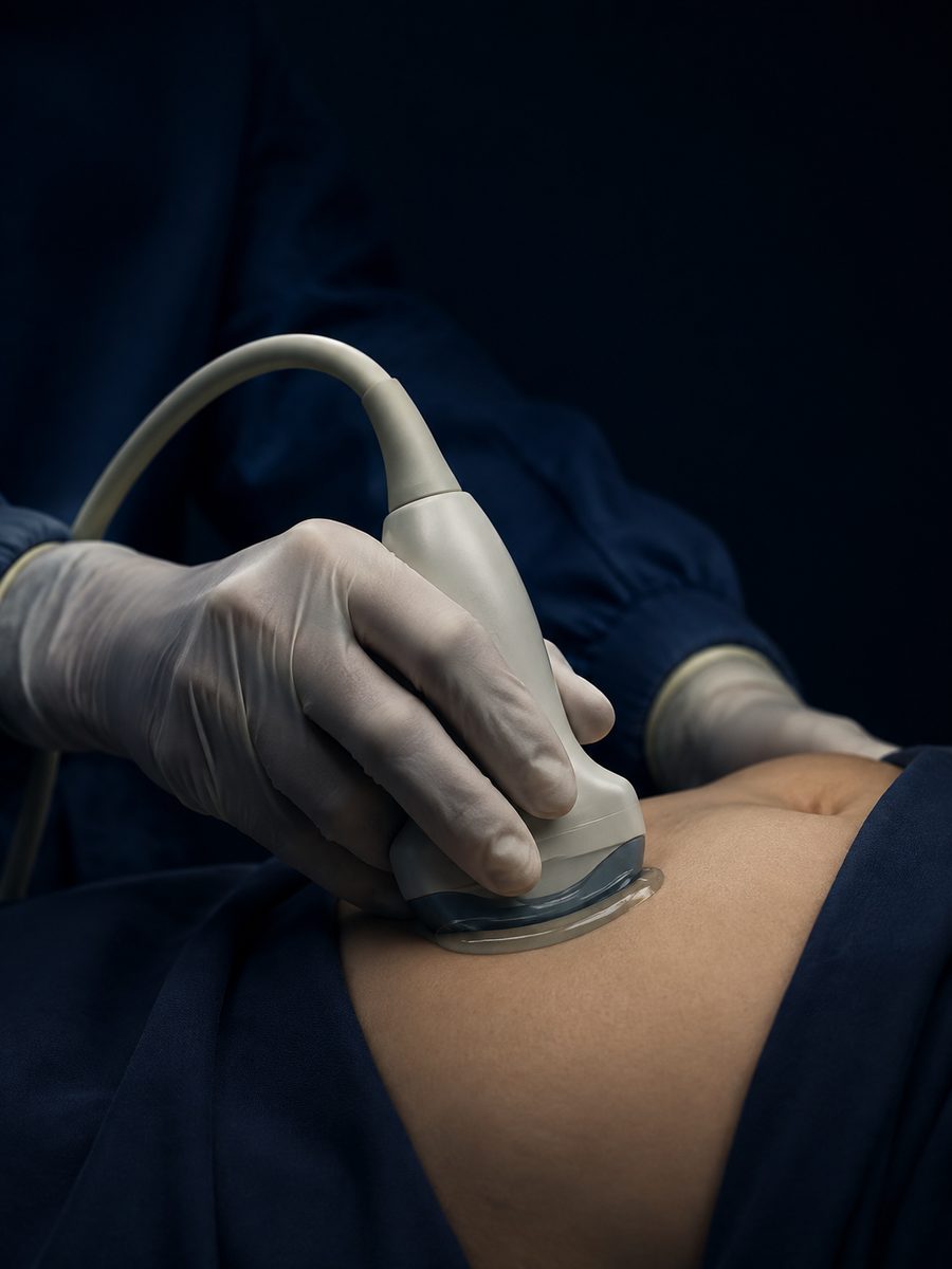Ultrasound examination illustration